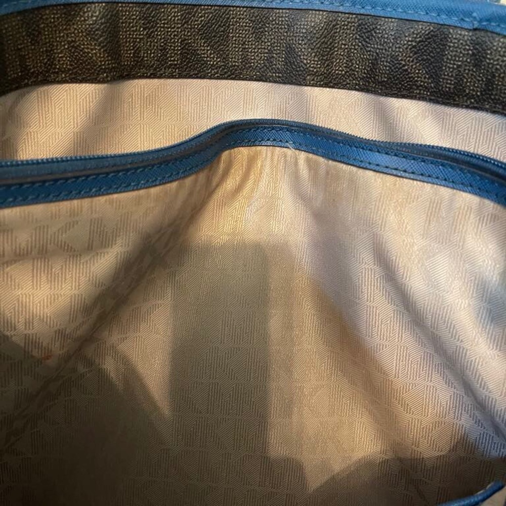 Michael Kors Brown and Blue Monogram Tote - Picture 7 of 15